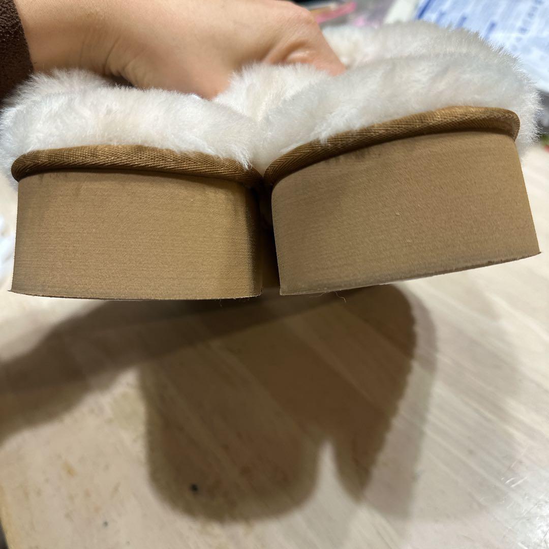 厚底ムートンブーツ サンダル ボア　24cm US7