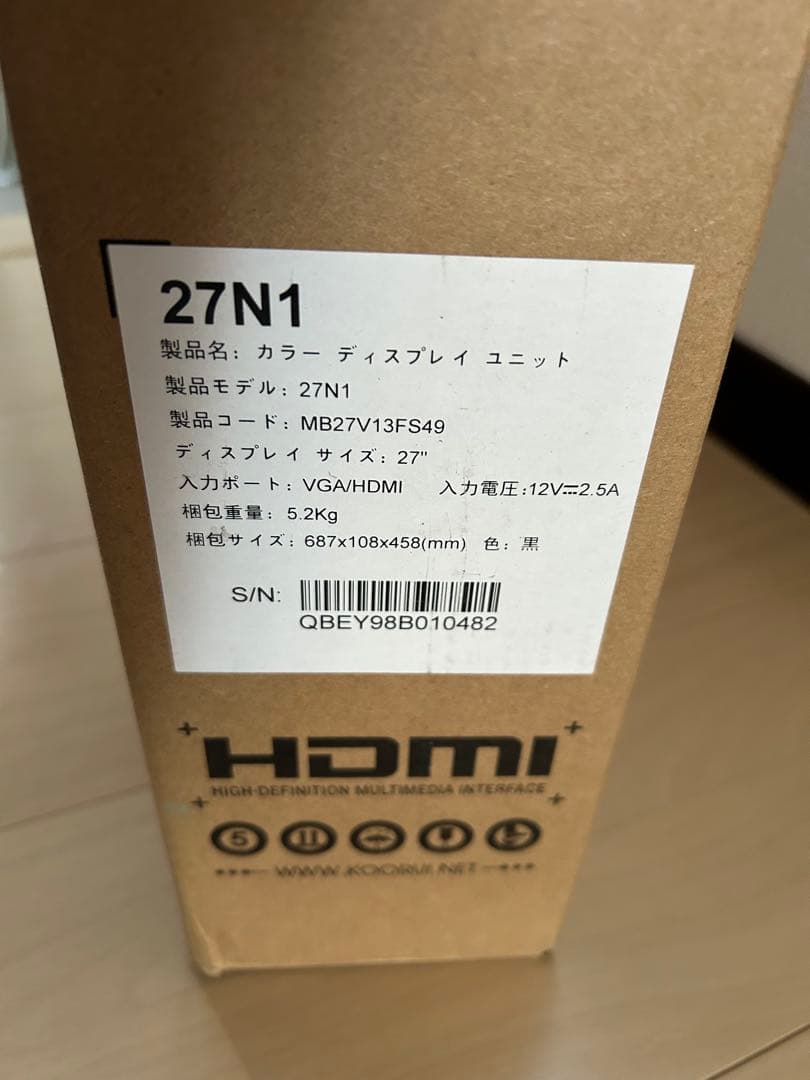 KOORUI 27インチ　モニター