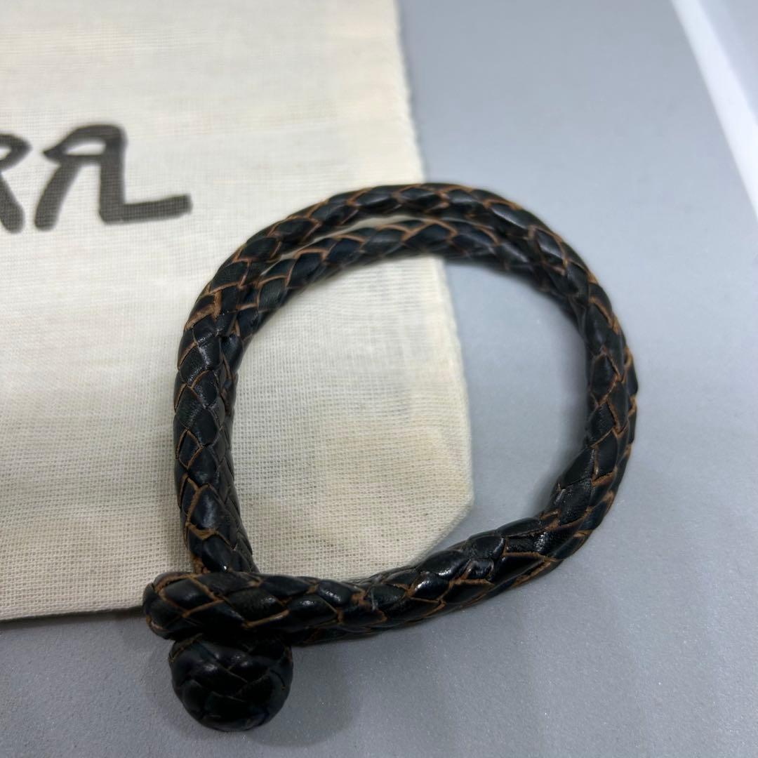 RRL ブラウン レザー 編み込み ブレスレット　レザー　ラルフローレン