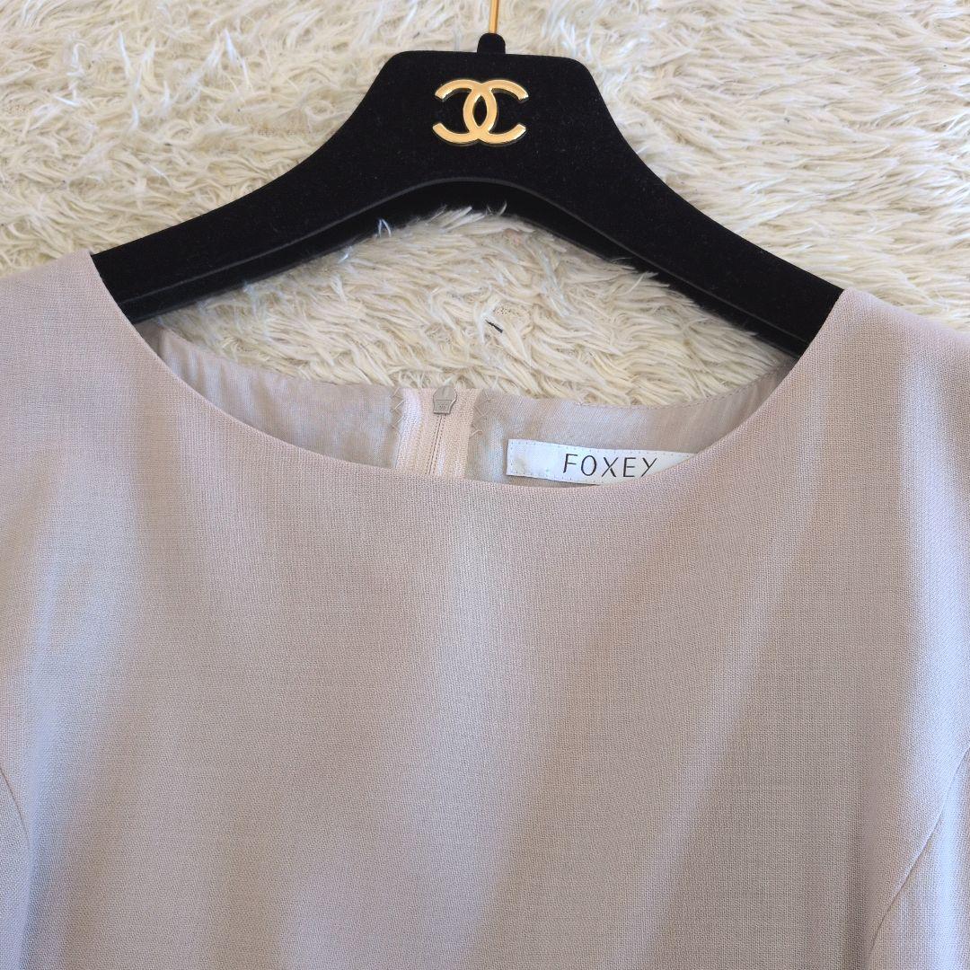 日本製★FOXEY　ノースリーブワンピース　フリル　40