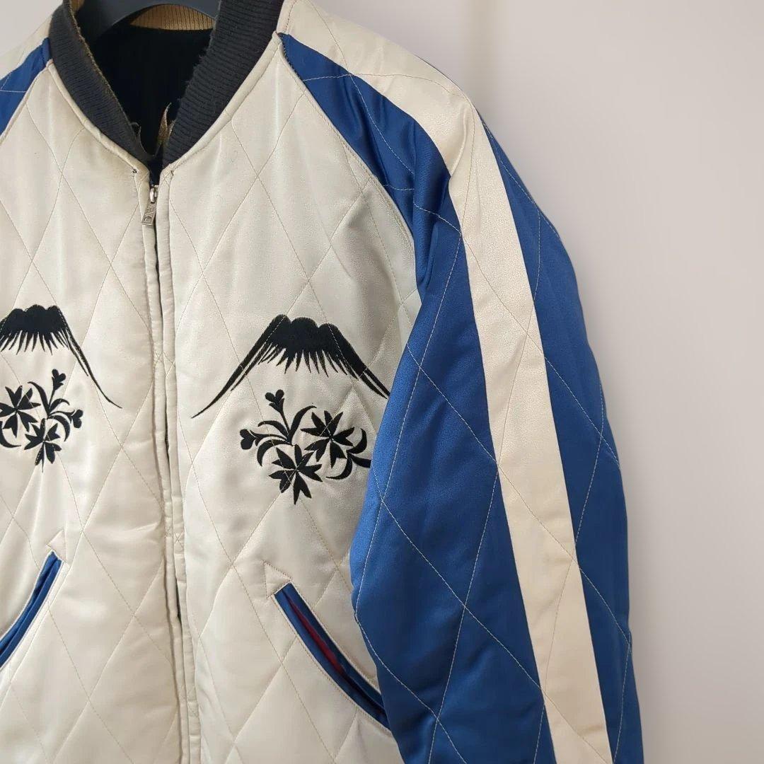 美品90s テーラー東洋　別珍 スカジャン 虎　龍　日本地図スーベニアジャケット