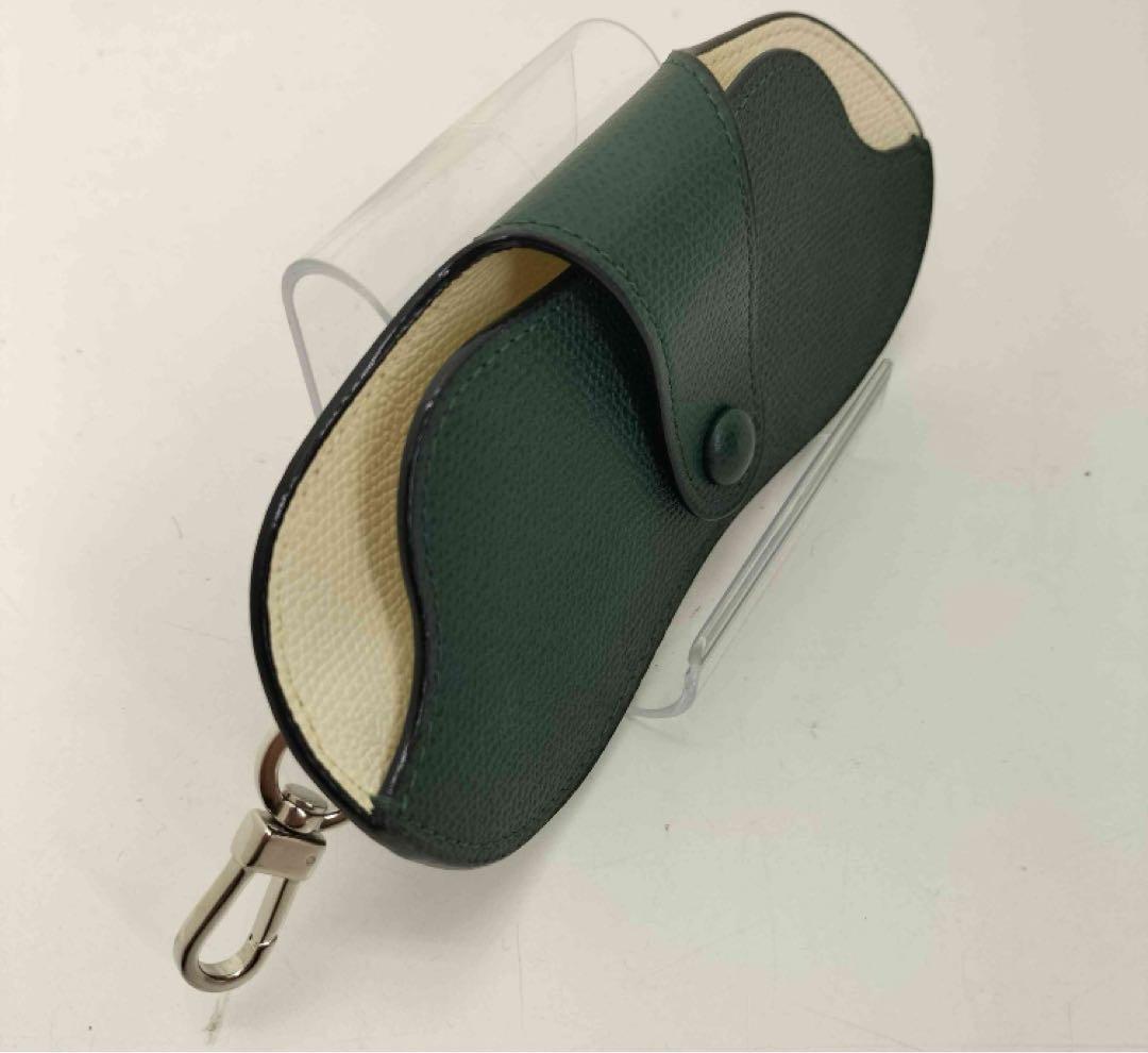 【美品！希少！】Valextra　メガネケース　ダークグリーン　ホワイト