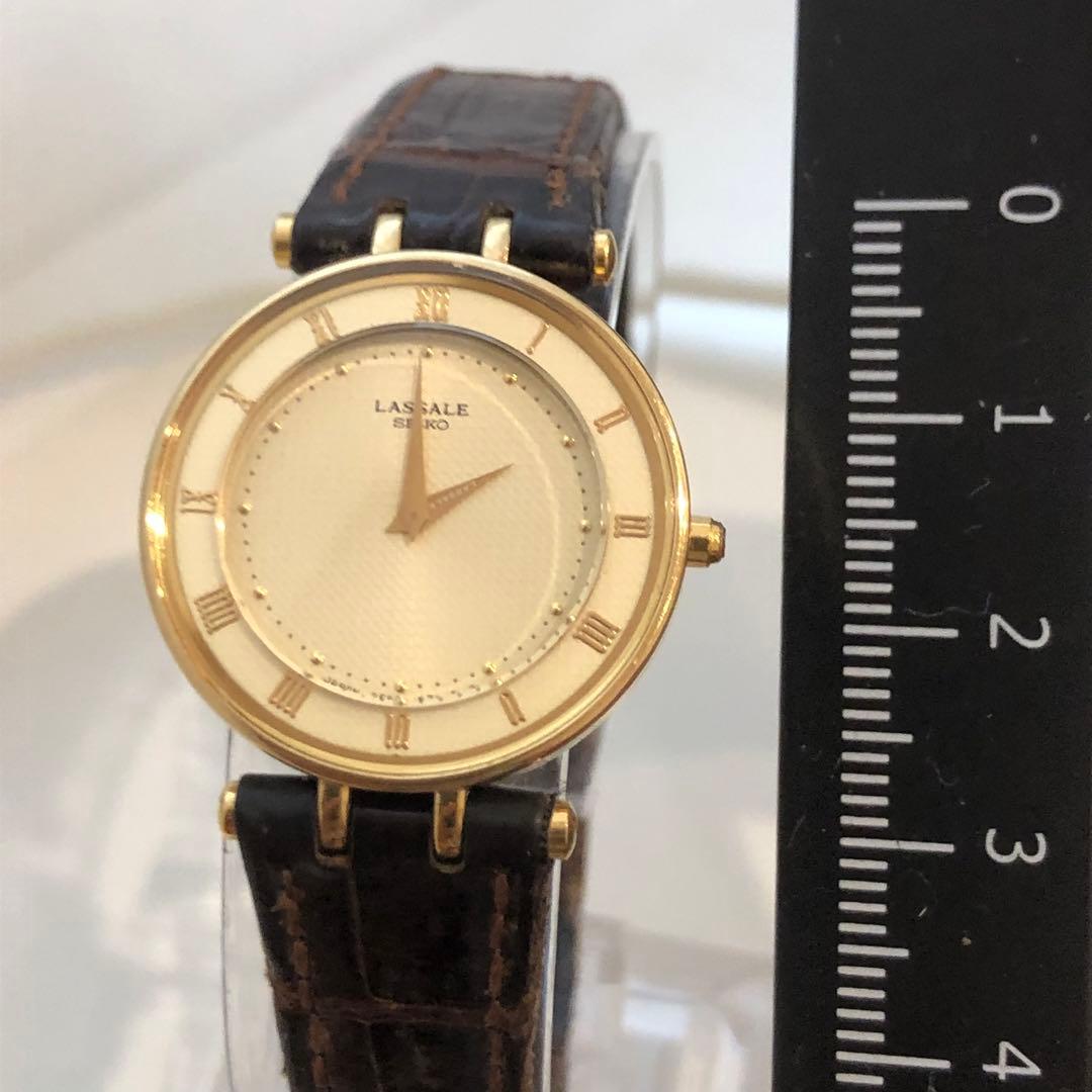 【高級】SEIKO LASSALE アナログ腕時計 稼働品　ゴールド/ブラック