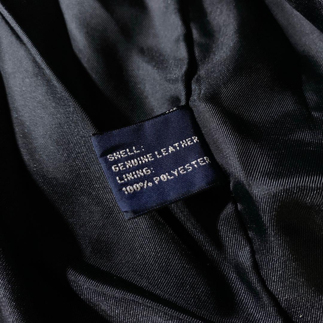 00s Brooks Brothers シボ革 レザー カーコート 黒 L