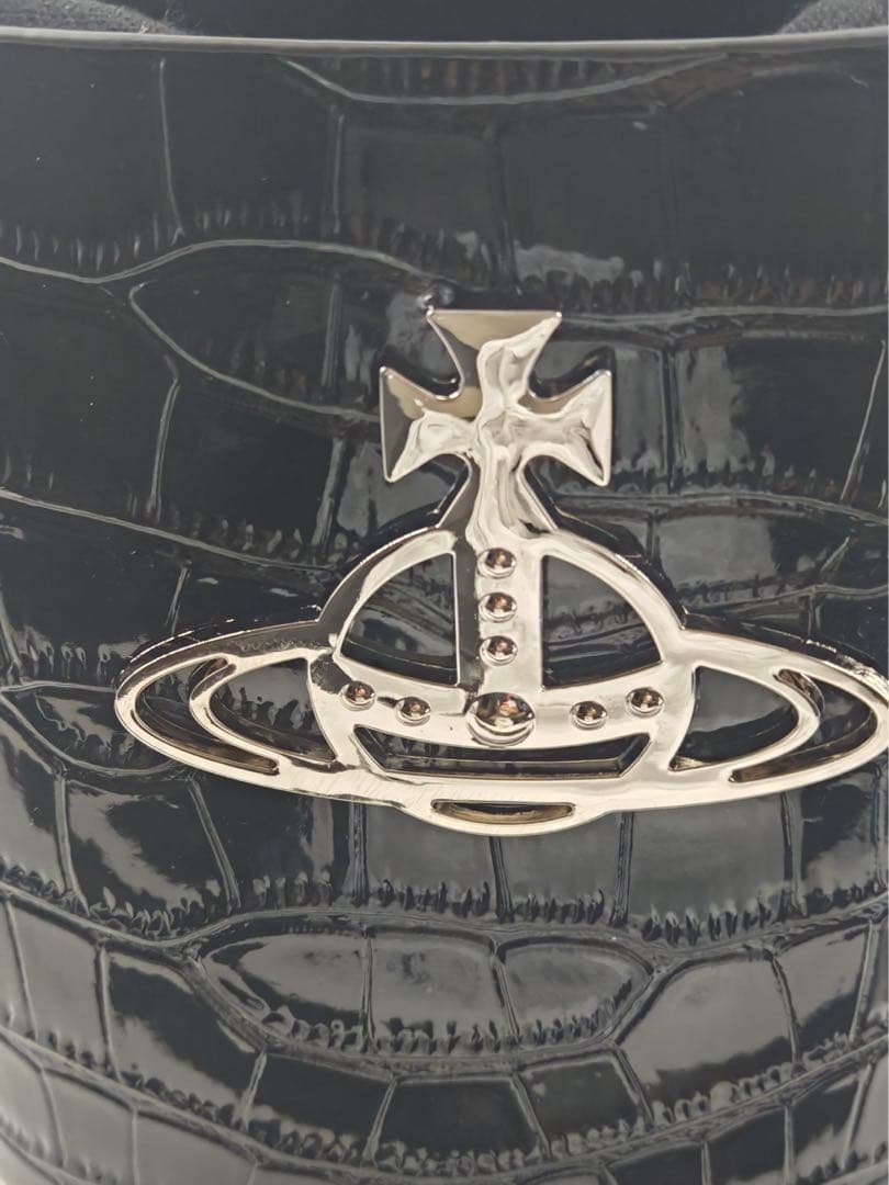 Vivienne Westwood クロコ型押しミニバケットバッグ ブラック美品