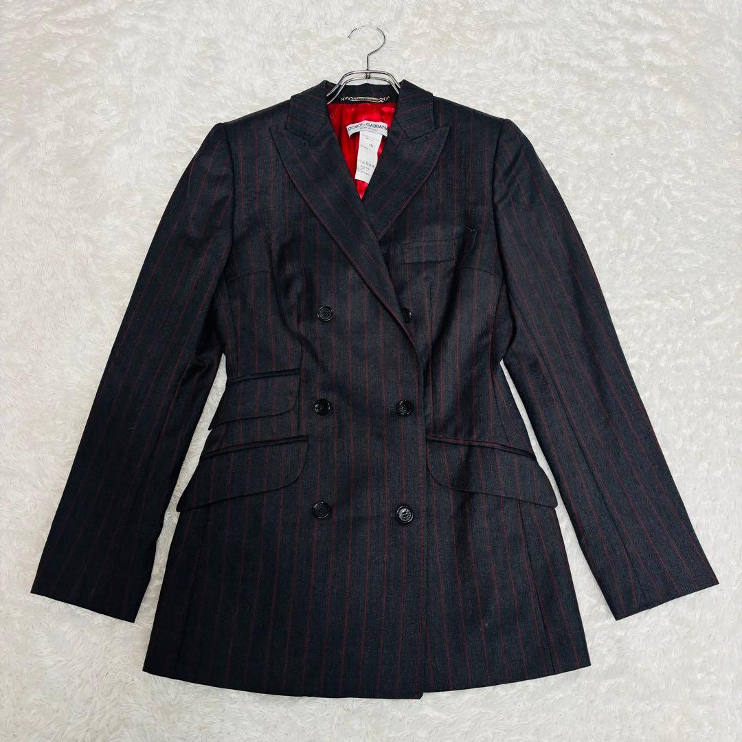 90s ドルチェ＆ガッバーナ ダブル ストライプ セットアップ XL ジャケット