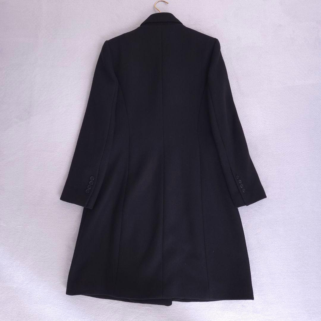 美品 ザラ マンテコ ロングチェスターコート ダブル ウール M ブラック