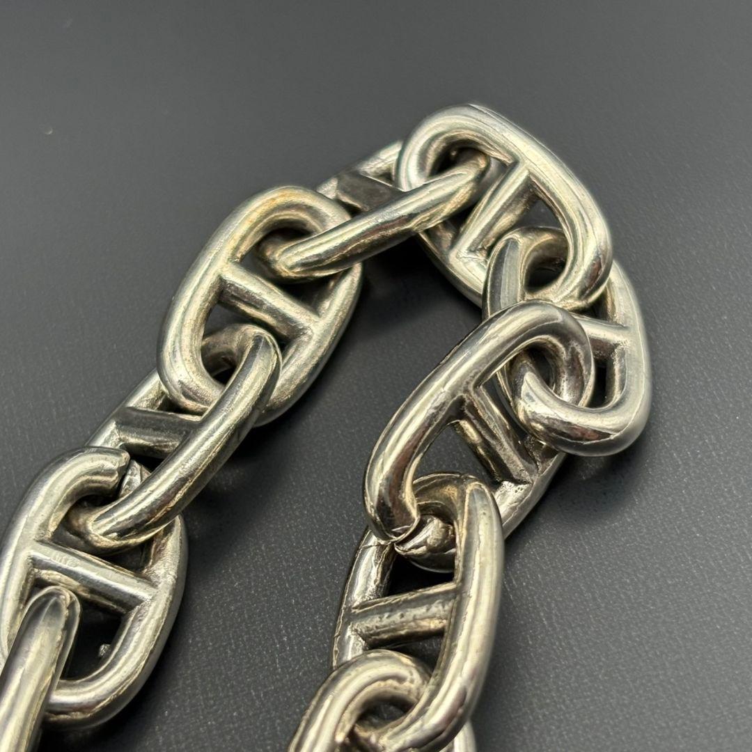 シルバー 925 ヴィンテージ シェーヌ 10コマ チェーン ブレスレット 刻印