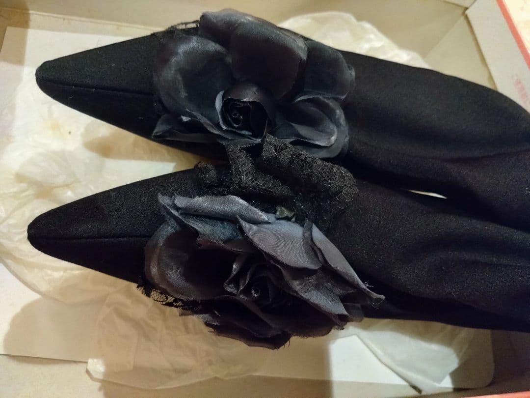 ジーザスディアマンテ★薔薇レースリボン黒ニーハイブーツ