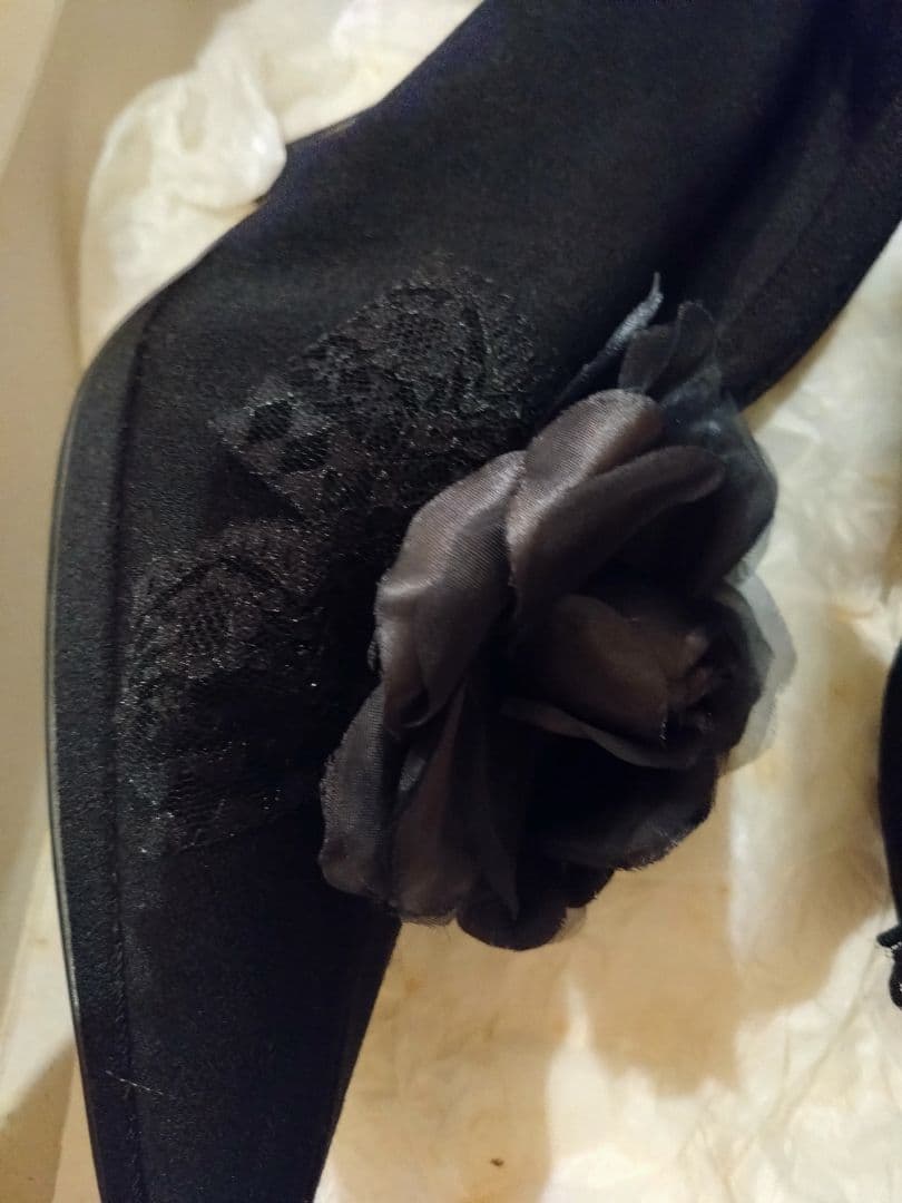 ジーザスディアマンテ★薔薇レースリボン黒ニーハイブーツ