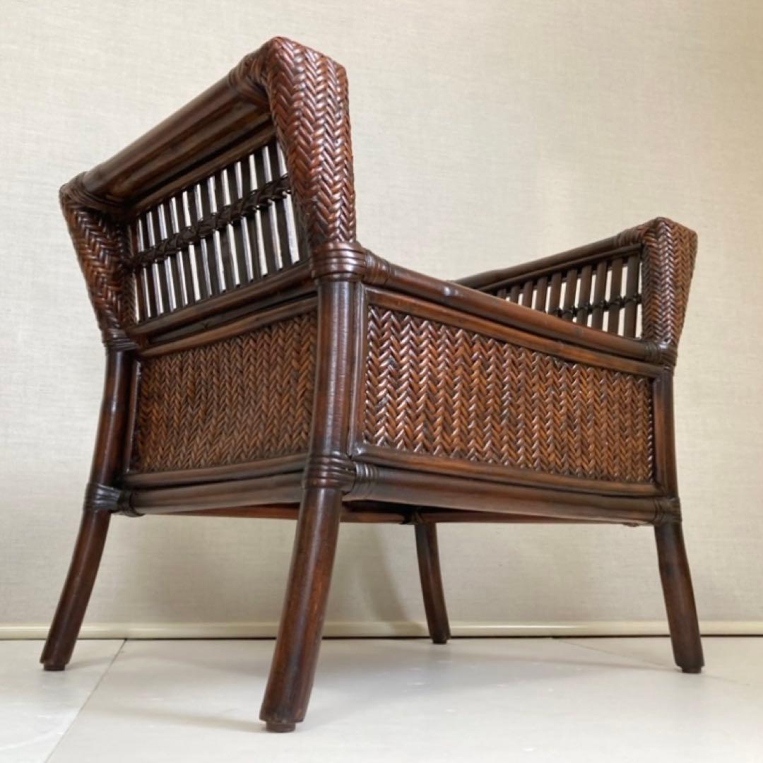 竹製 スツール チェア 椅子 ベンチ 置物台 飾り棚 肘掛け モダン レトロ