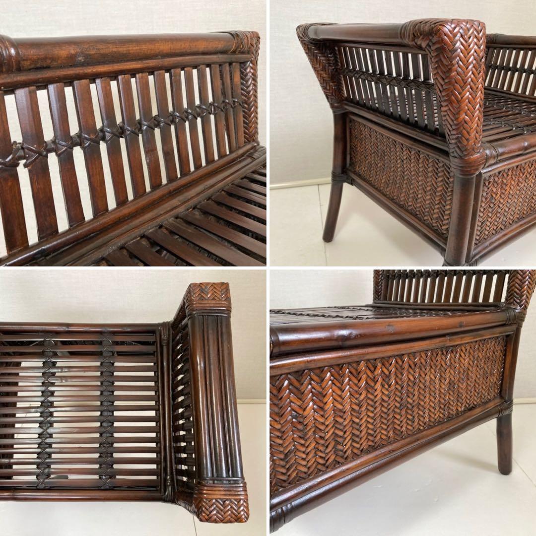 竹製 スツール チェア 椅子 ベンチ 置物台 飾り棚 肘掛け モダン レトロ