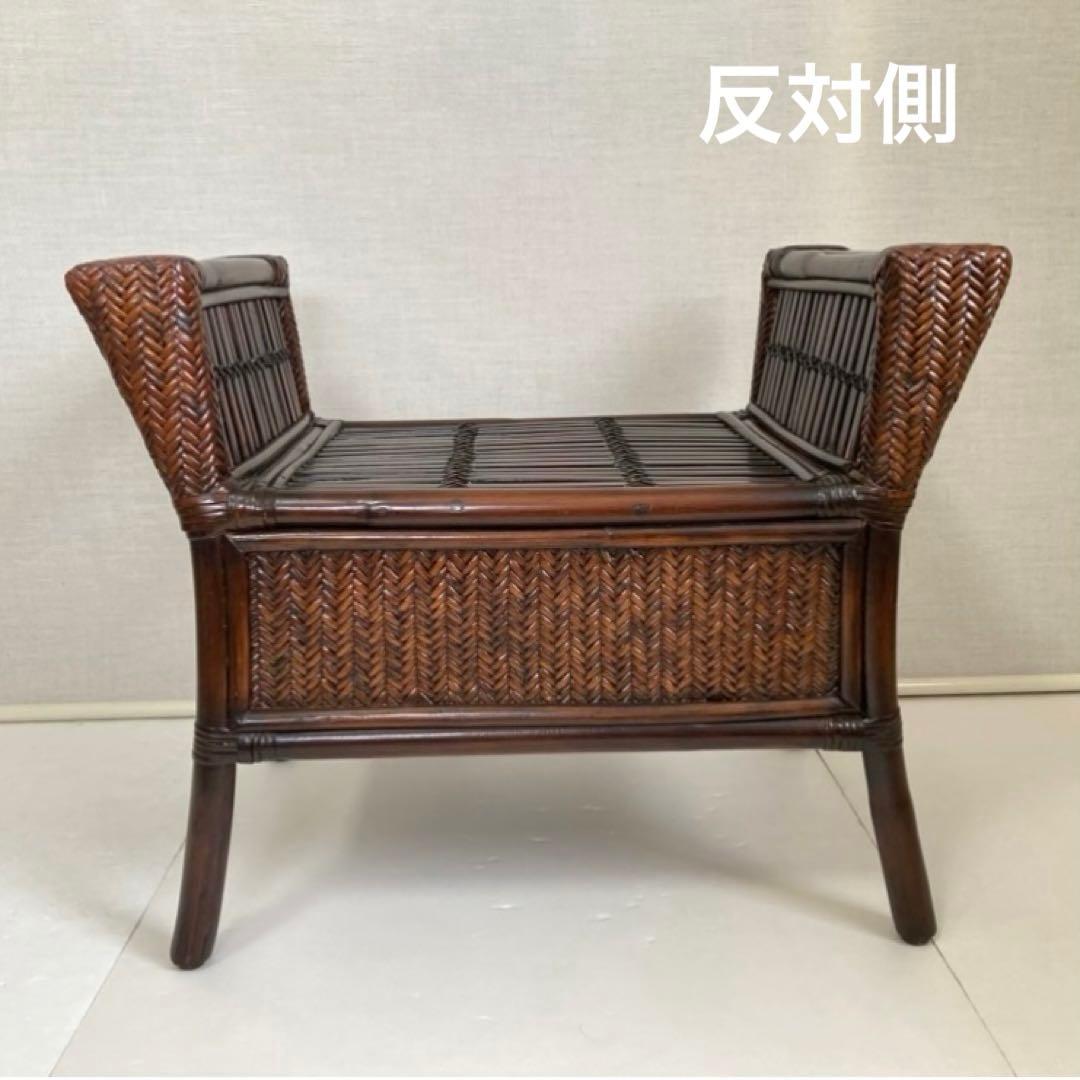 竹製 スツール チェア 椅子 ベンチ 置物台 飾り棚 肘掛け モダン レトロ