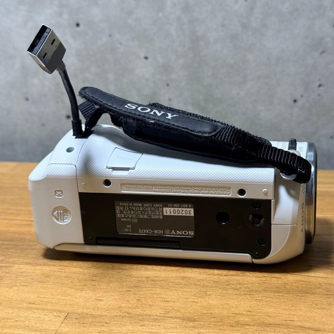◼︎SONY HDR CX-470◼︎コンパクト ビデオカメラレコーダー　白