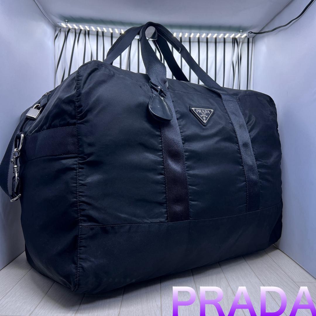 【格安】PRADA×プラダ 特大パドロックボストンバッグ