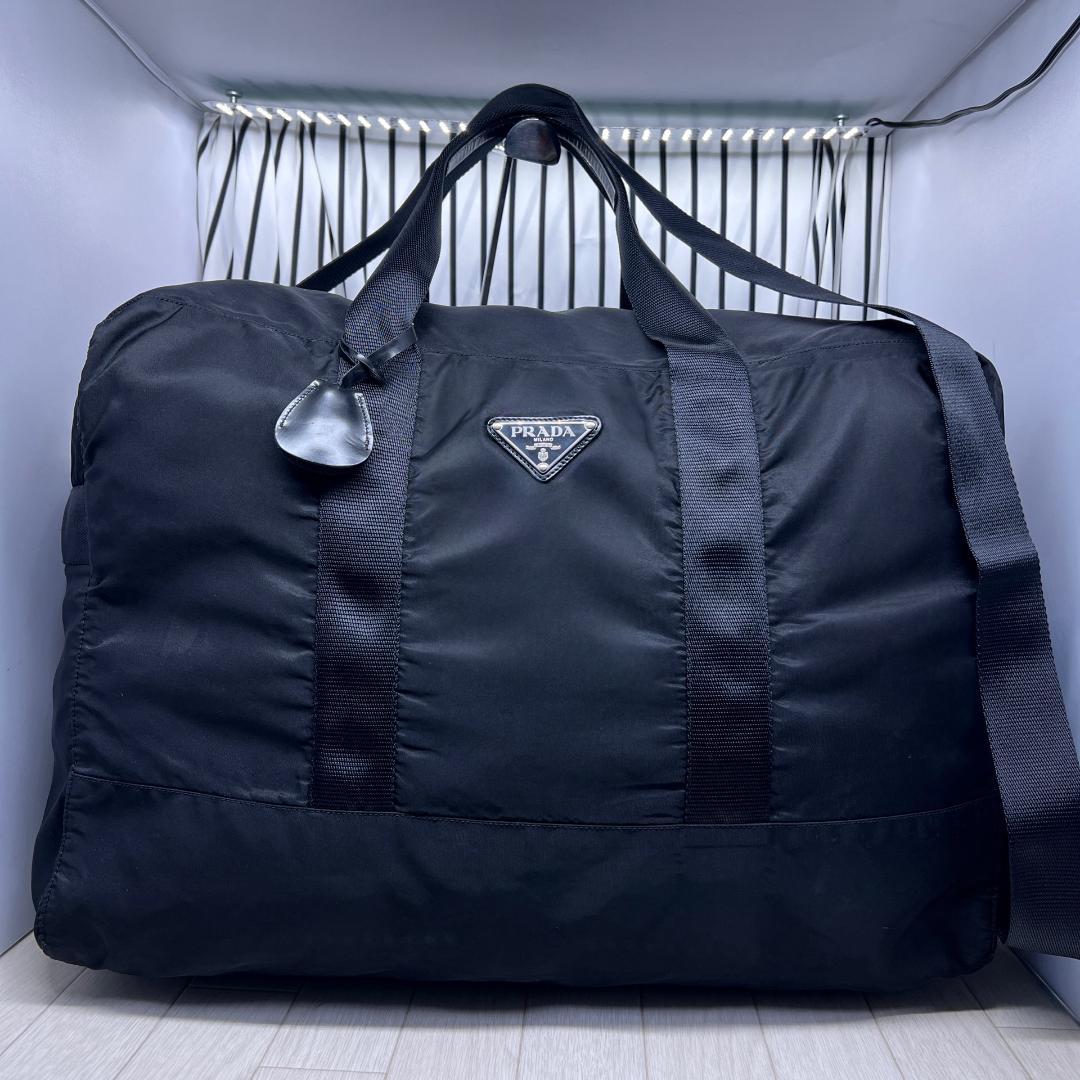 【格安】PRADA×プラダ 特大パドロックボストンバッグ