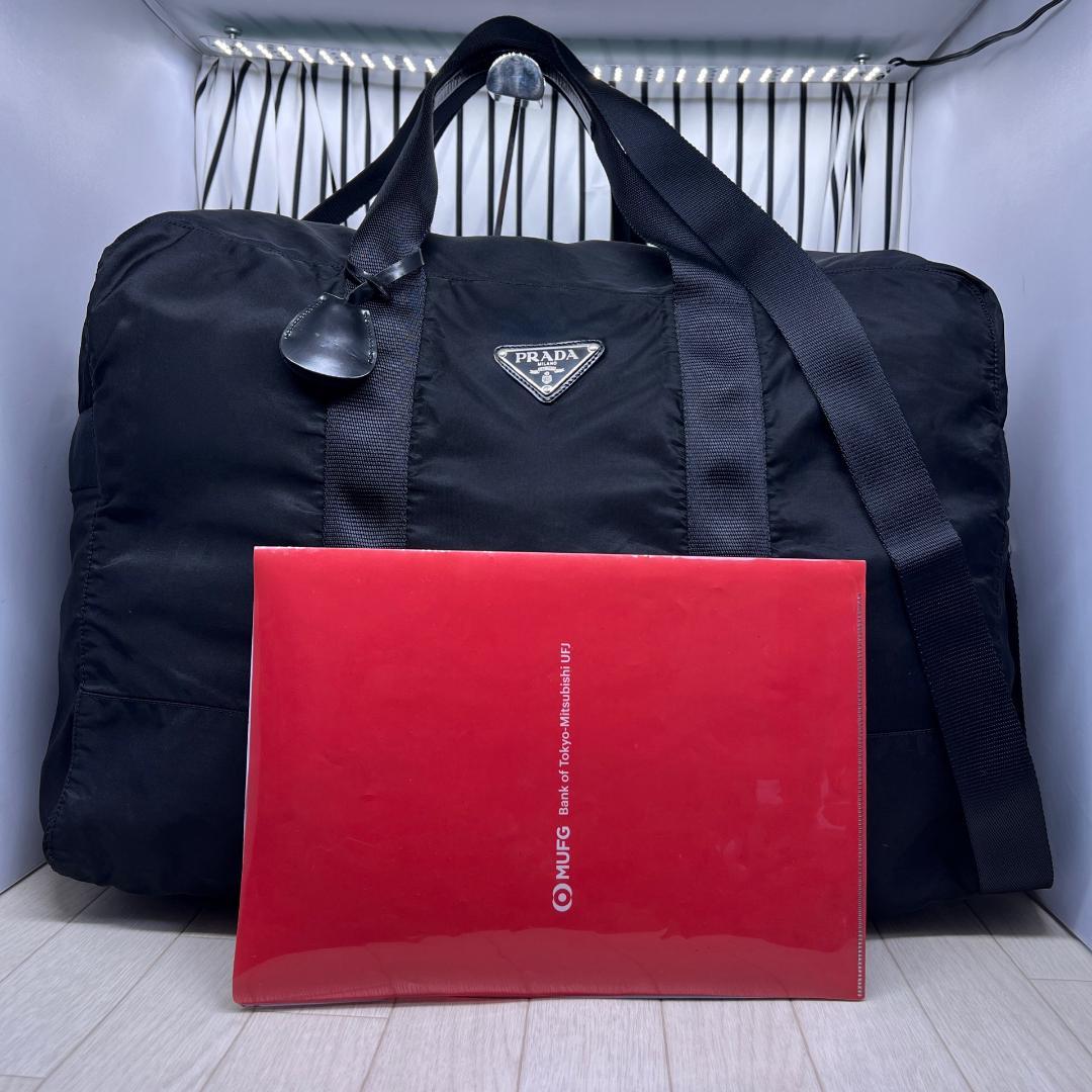 【格安】PRADA×プラダ 特大パドロックボストンバッグ