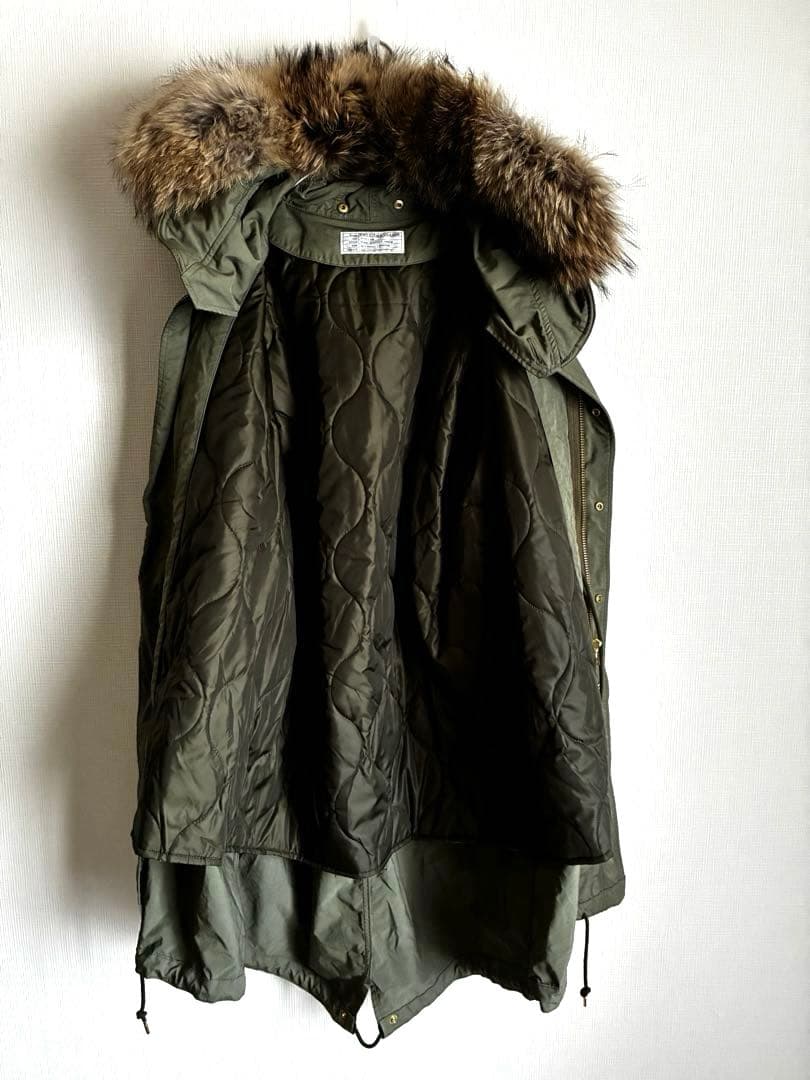 美品【ドゥーズィエムクラス】モッズコート　ファーライナー付き　カーキ　38