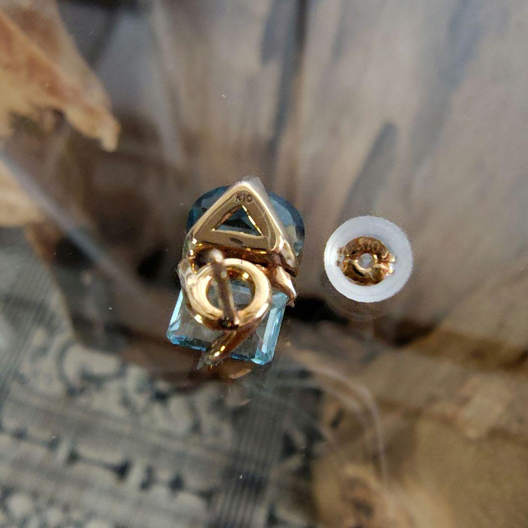 ヒマリ ミューズ 2 ストーン シングル プチ ピアス ブルー