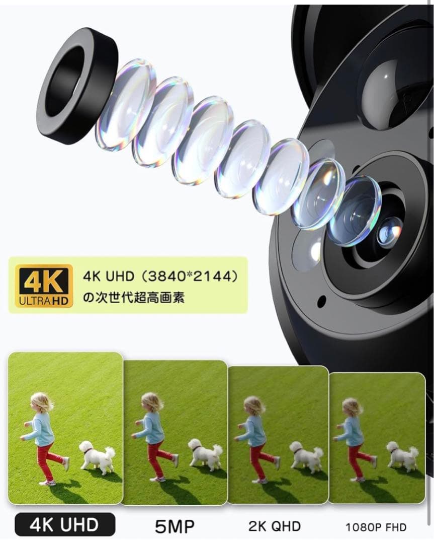 ❣️業界最新❣️防犯カメラ 屋外 ソーラー 800万高画素 ワイヤレス　360°撮影