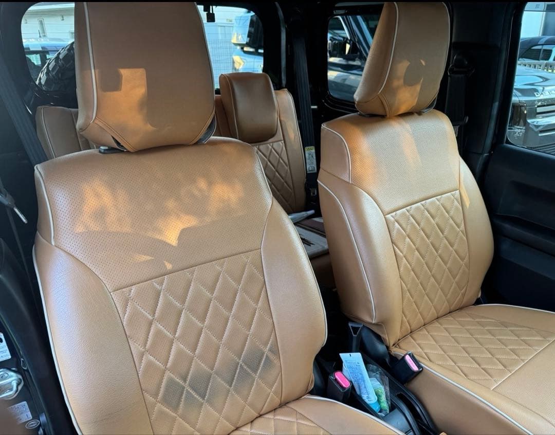 ジムニー　キャメルシートカバー　ドリンクホルダー　他　キャメルセット　JB64