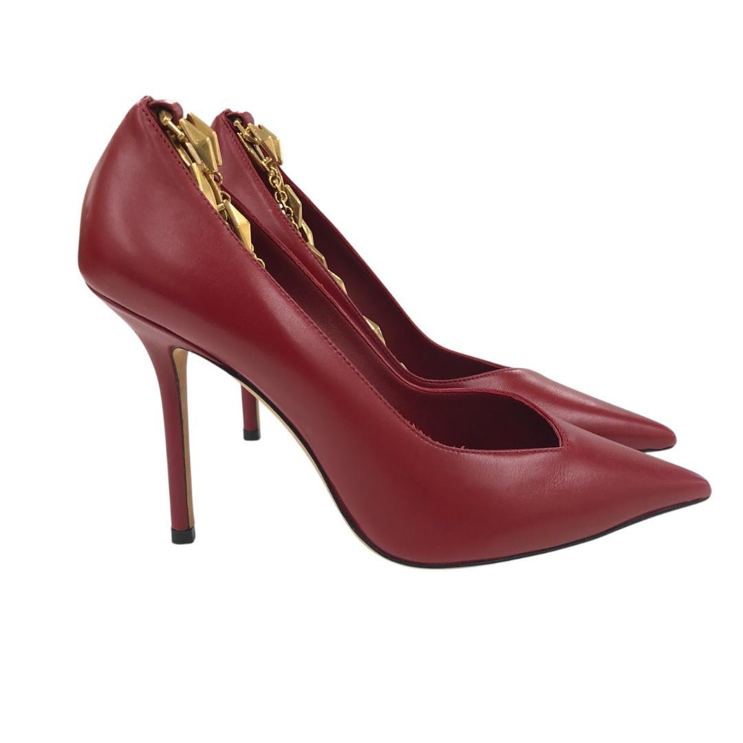 JIMMY CHOO ジミーチュウ ハイヒール パンプス レッド ゴールド
