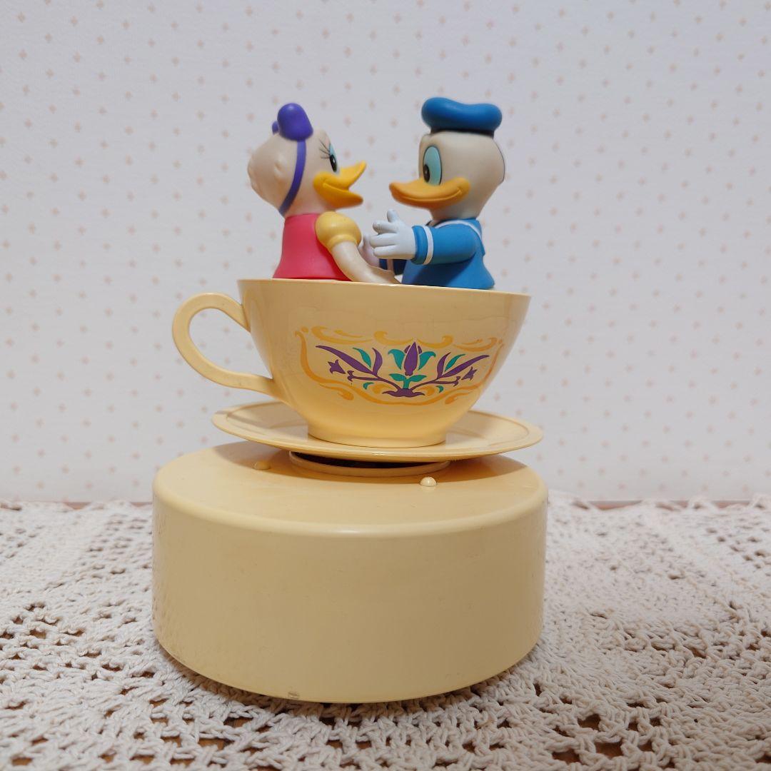 ディズニーランド　初期　レトロ　オルゴール　ドナルド　デイジー　コーヒーカップ