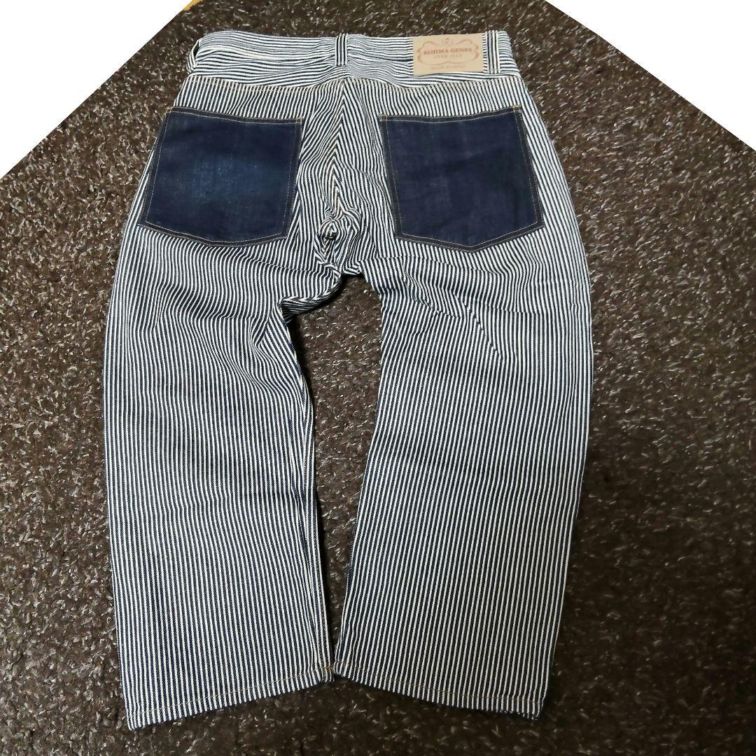 スヌーピー 児島ジーンズ 岡山デニム ヒッコリー デニムパンツ クロップド L