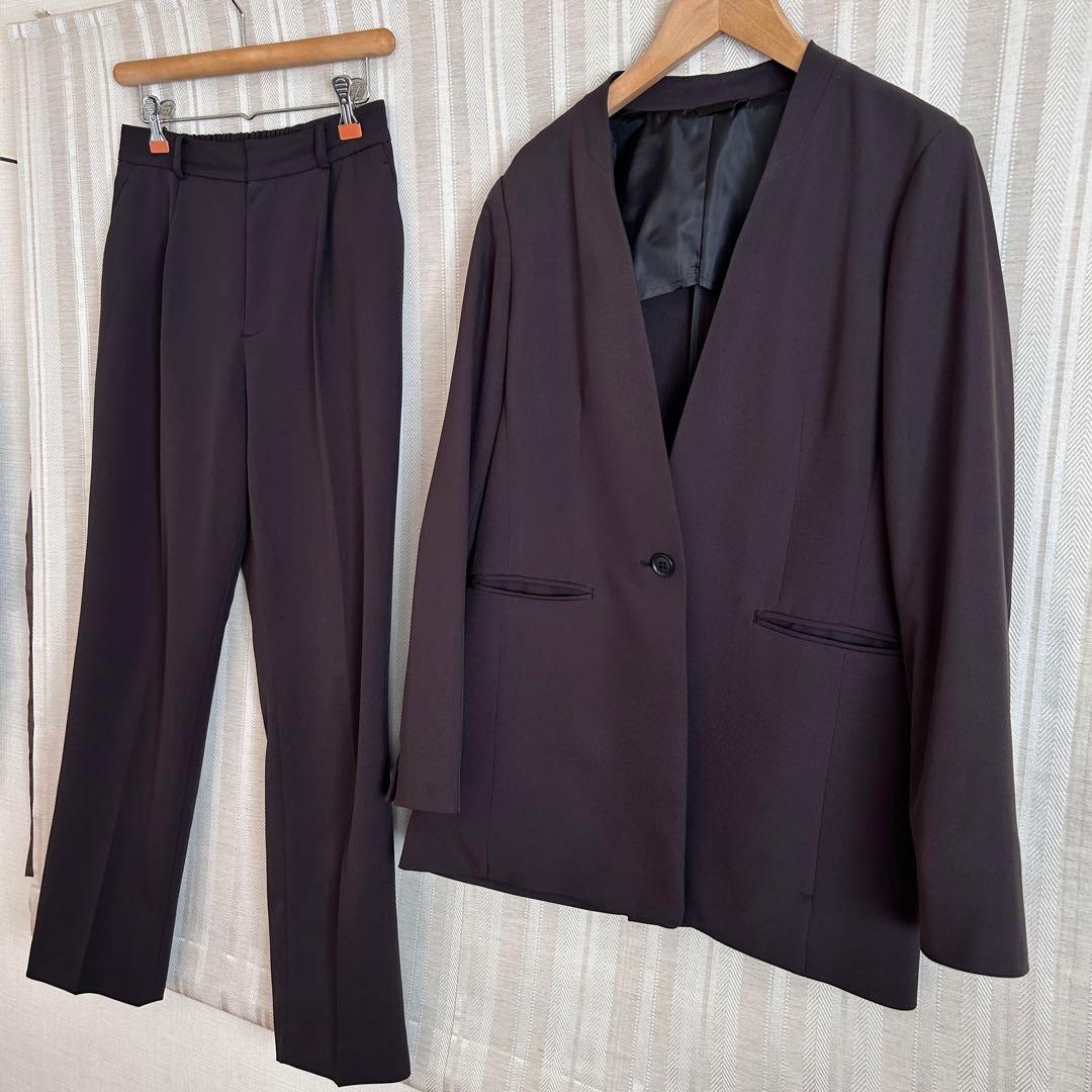 美品！THE SUIT COMPANY WHITE ストレッチパンツスーツ38