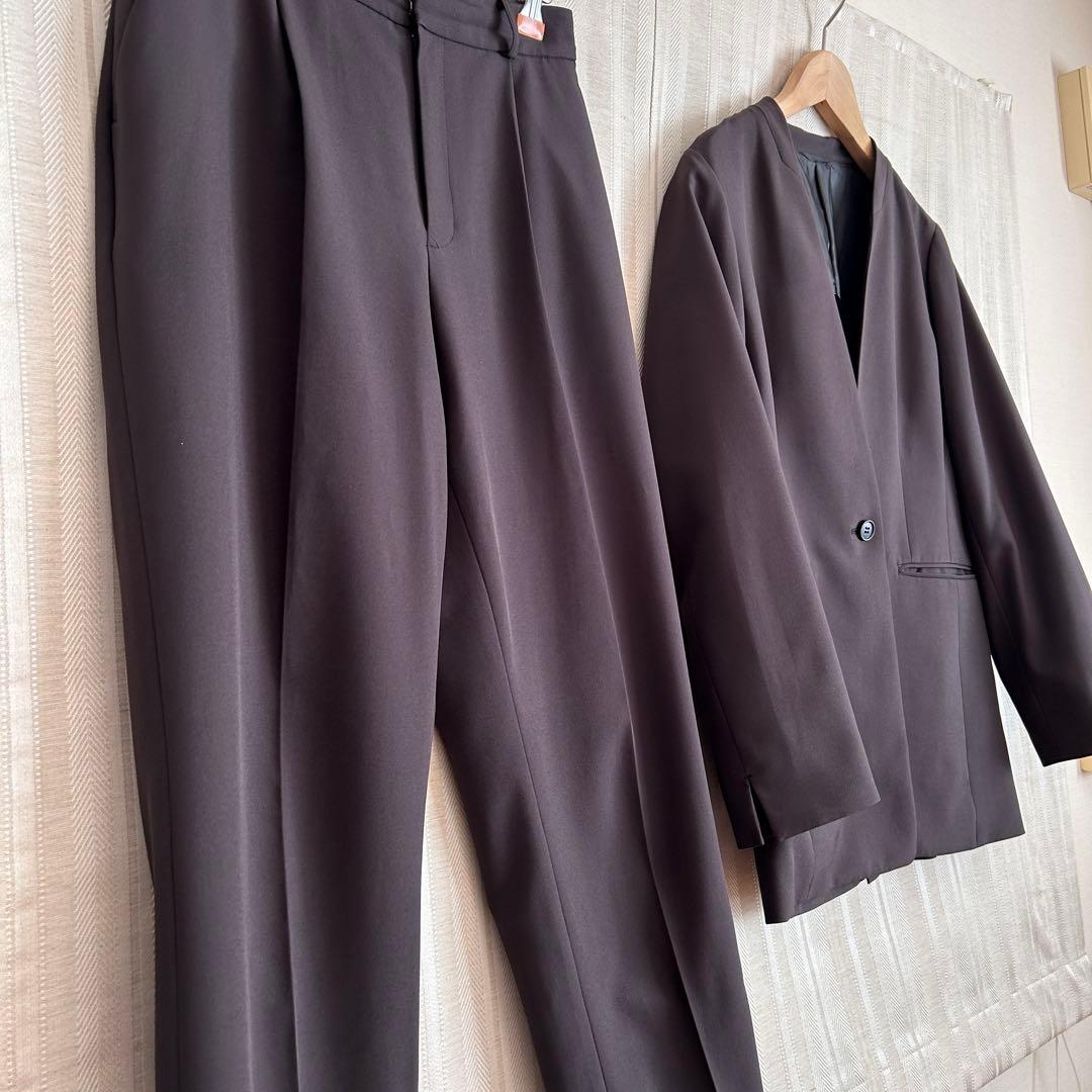 美品！THE SUIT COMPANY WHITE ストレッチパンツスーツ38