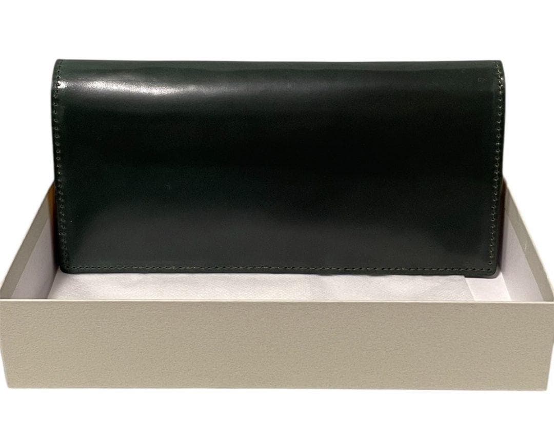 ROCADO ロカド シェルコードバン 二つ折り 長財布 馬革 ダークグリーン