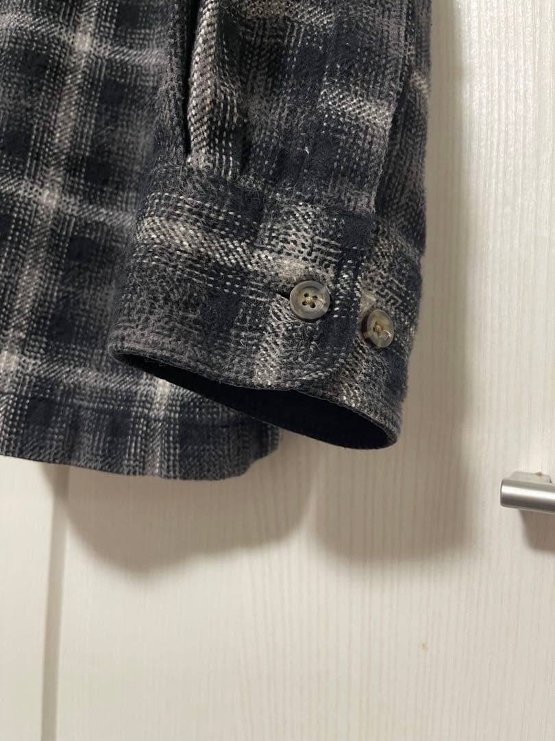 ST JOHN'S BAY オンブレ フランネルシャツ ブラック L