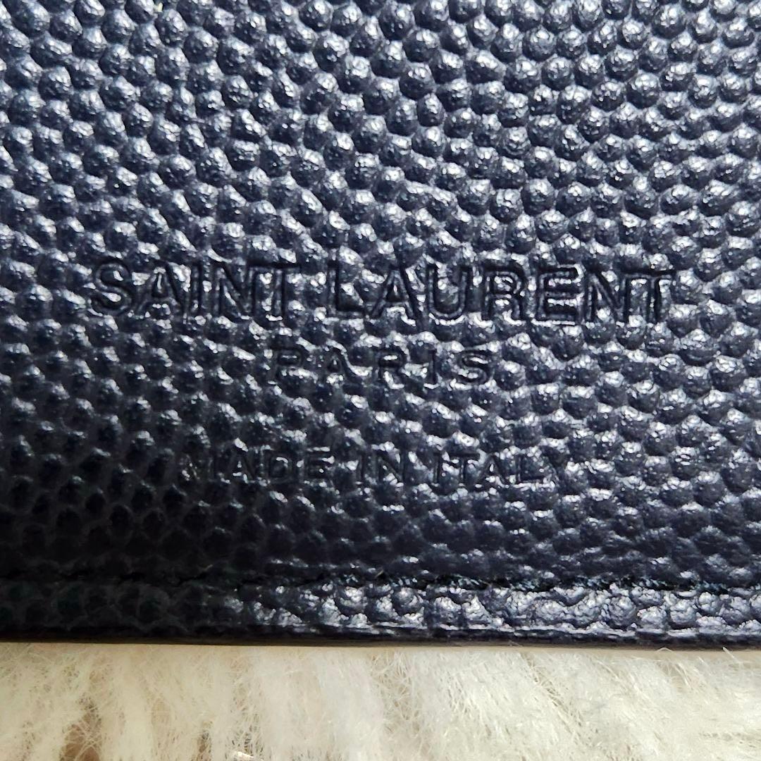 ✨極美品✨サンローラン　マネークリップ　キャビアスキン　レザー　ブラック　黒