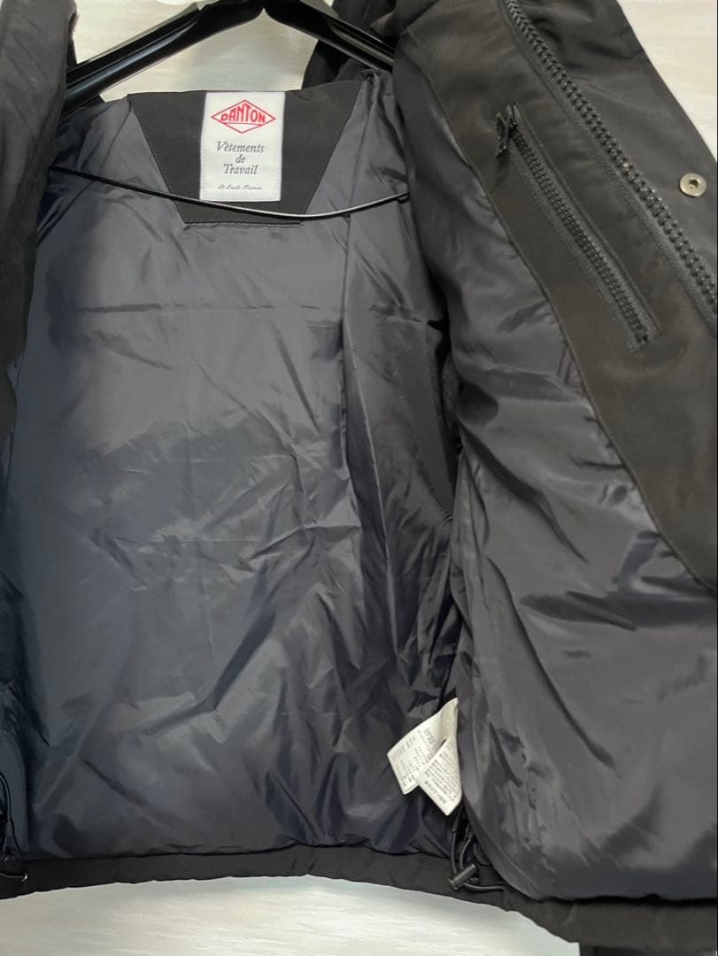 DANTON ブラック ダウンジャケット フード付き