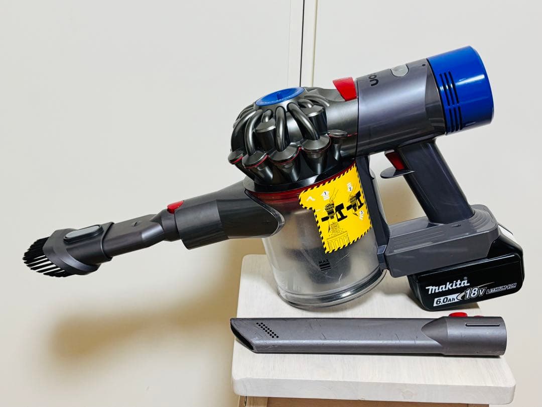 【完全分解洗浄品】ダイソン SV10 マキタ18Vバッテリー仕様 ノズル2個付