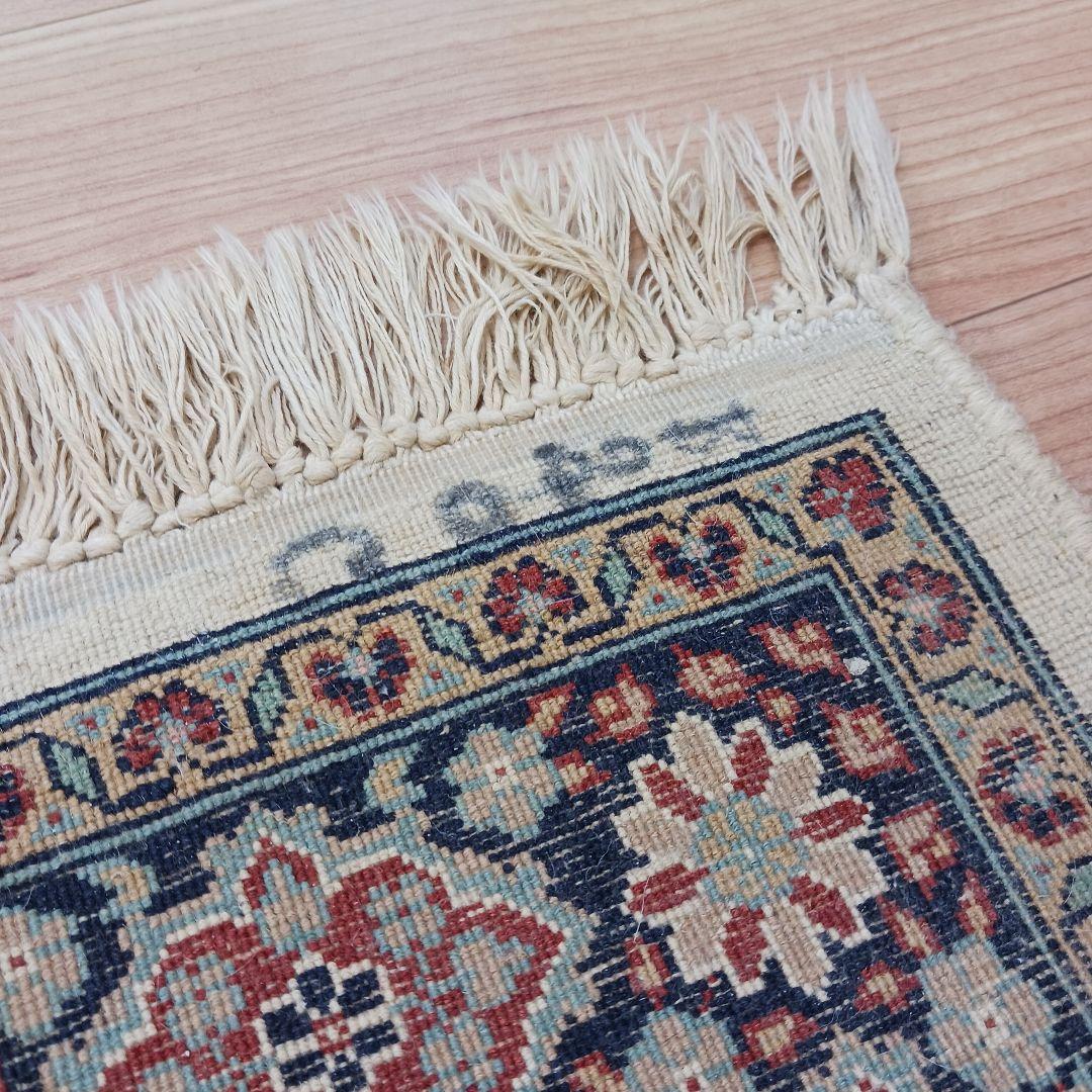 Y2651 高級トルコ絨毯 ウール 手織り 158×96㎝ 小花柄