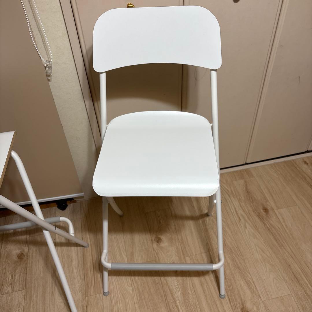 IKEA イス　折りたたみ可能　イケア　504.048.81 白2脚