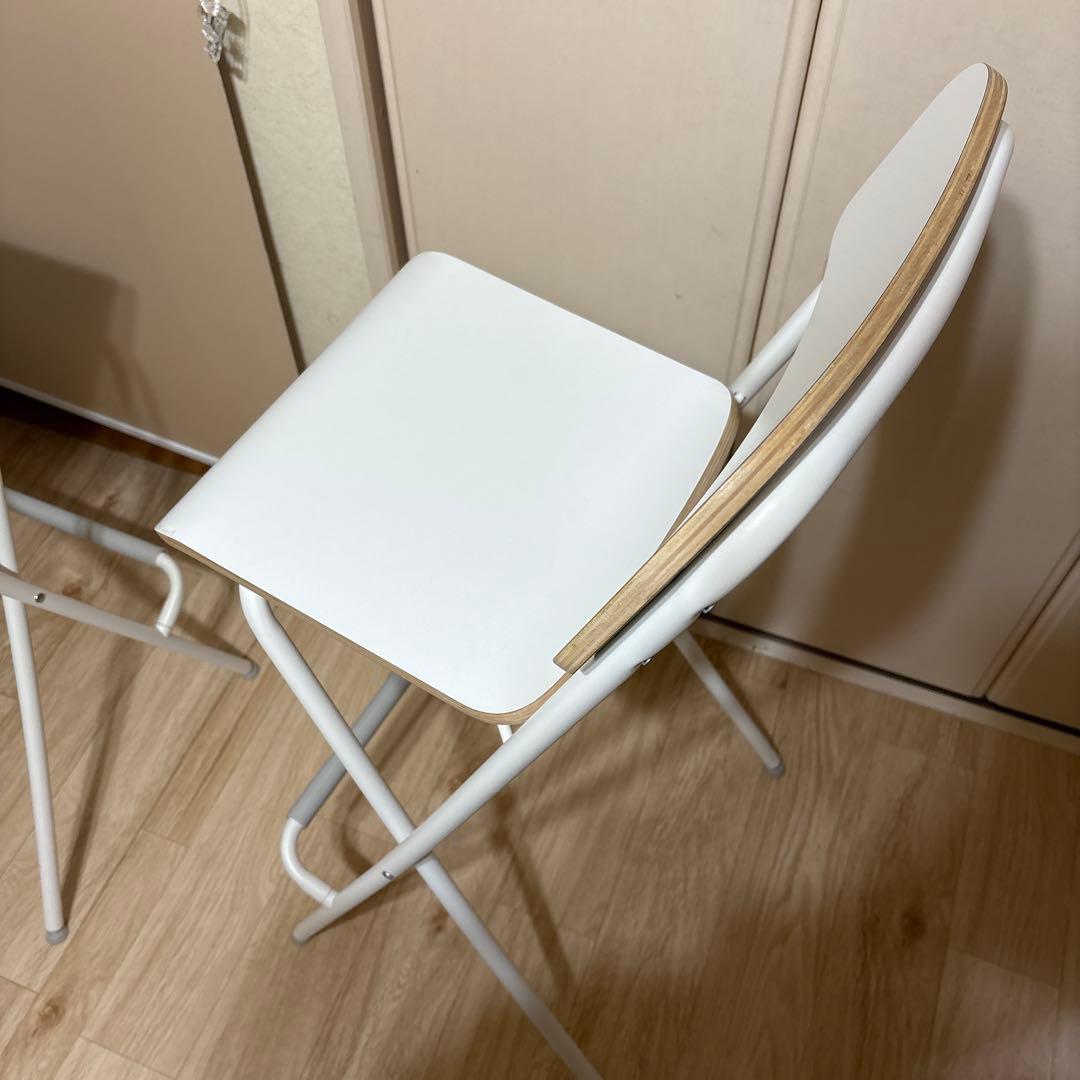 IKEA イス　折りたたみ可能　イケア　504.048.81 白2脚