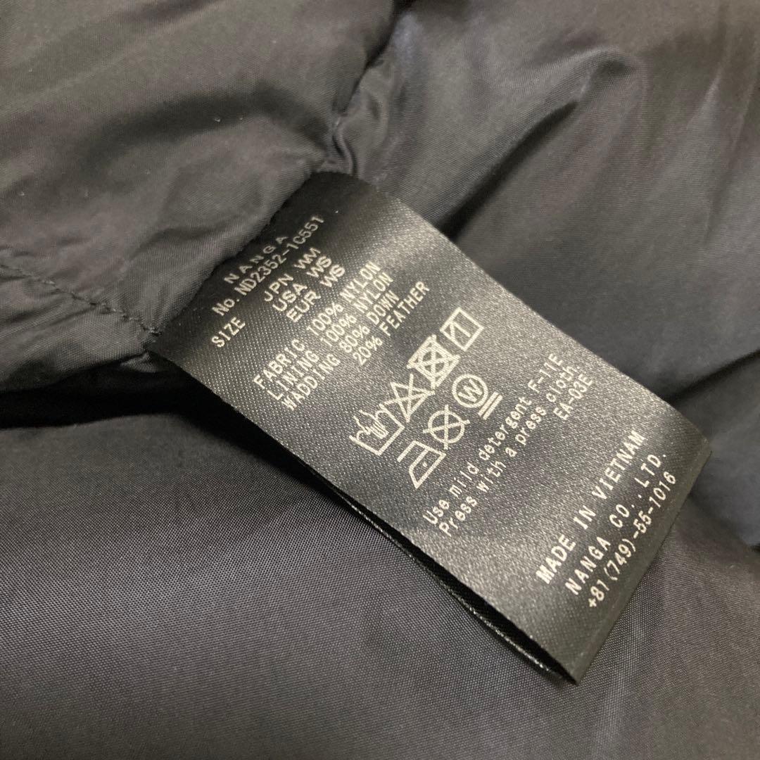 ナンガ ノーカラーダウンコート　レディース　Mサイズ