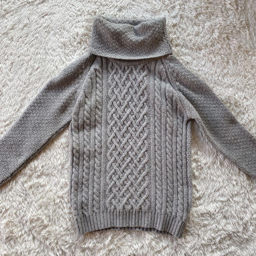 最上級ライン✨ジョンスメドレー ケーブル編み タートルネック　メリノウール
