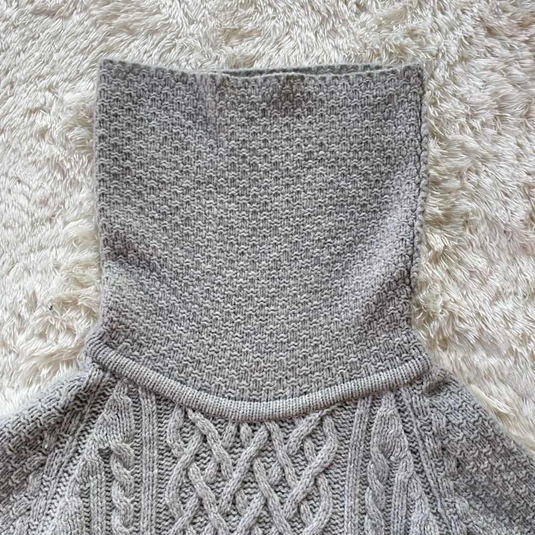 最上級ライン✨ジョンスメドレー ケーブル編み タートルネック　メリノウール