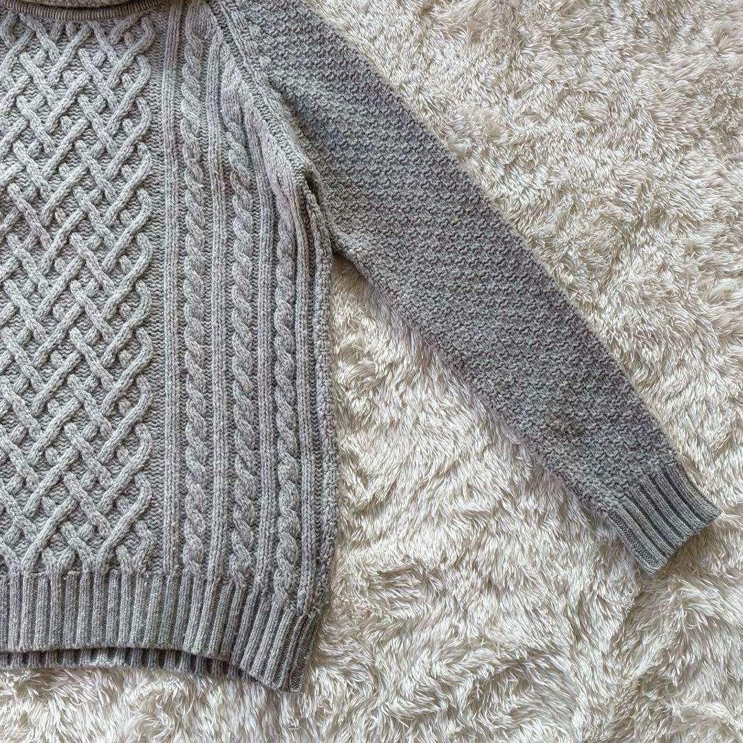 最上級ライン✨ジョンスメドレー ケーブル編み タートルネック　メリノウール