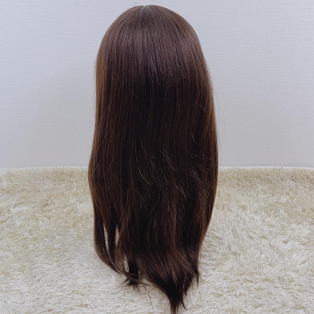 ¨*♡様 人毛100% フルウィッグ 医療用 ロング ストレート ブラウン 茶髪