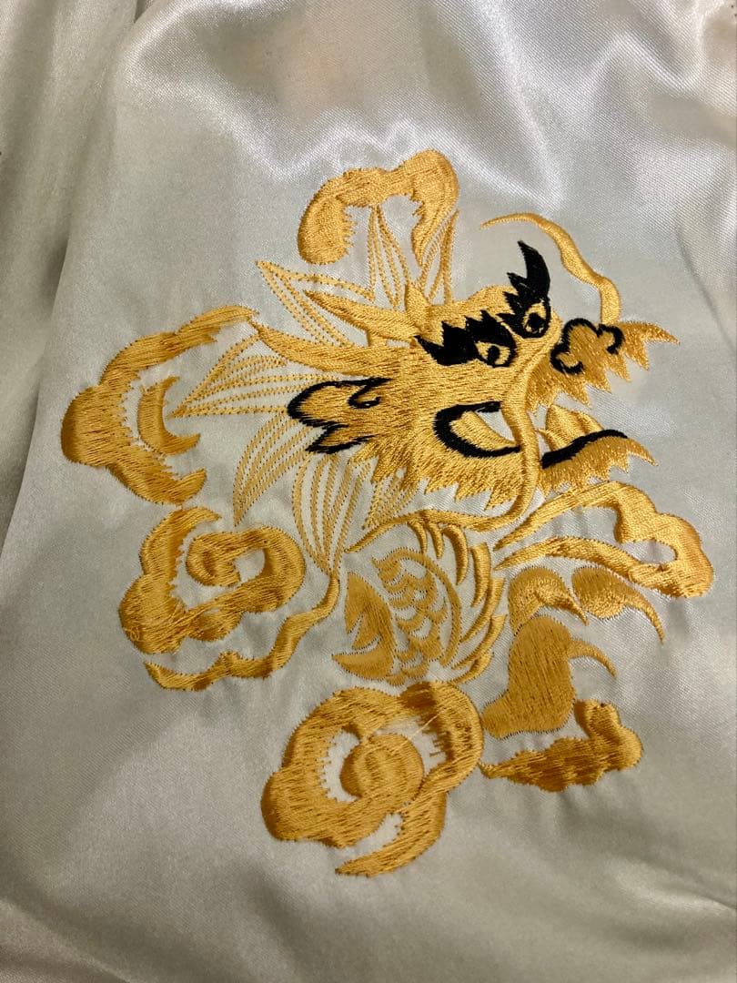 スカジャン 骸骨刺繍 ネイビー