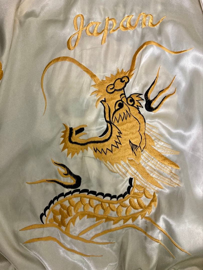 スカジャン 骸骨刺繍 ネイビー