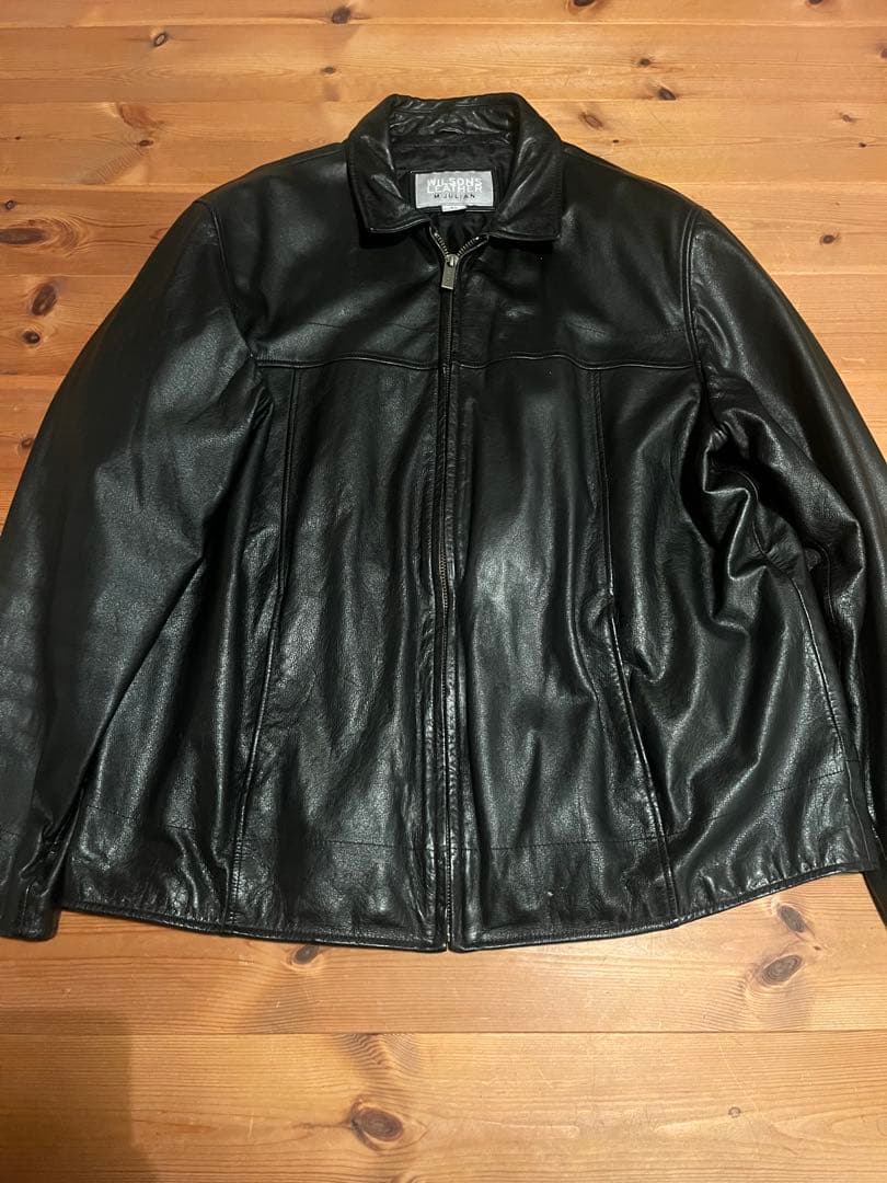 90s Wilson leather レザージャケット シングル ブラック 本革