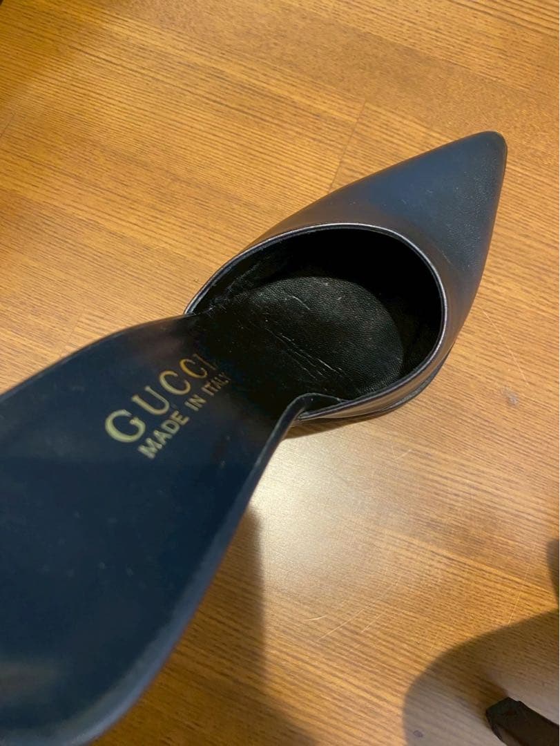 GUCCI グッチ　アンクルストラップ　ミュール　パンプス　ピンヒール