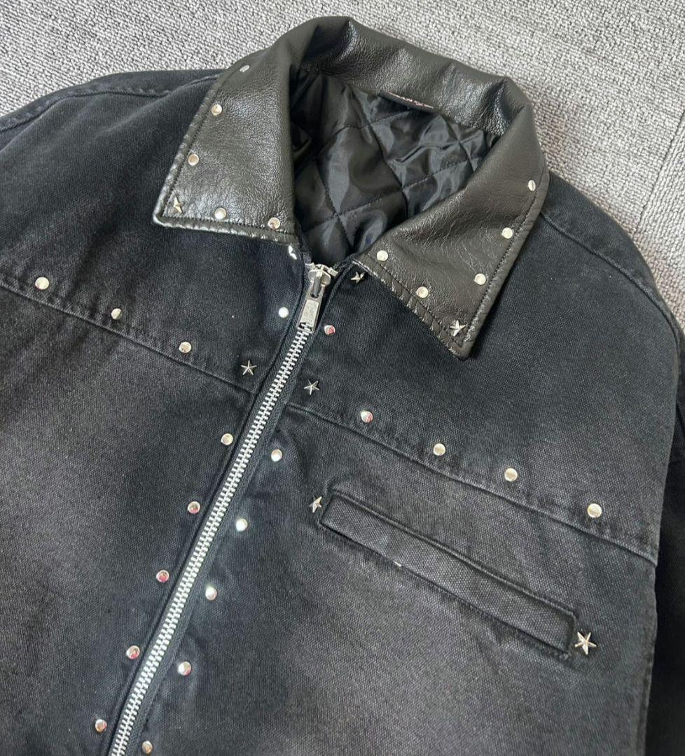 Belvet Star Studded Work Jacket レザー M