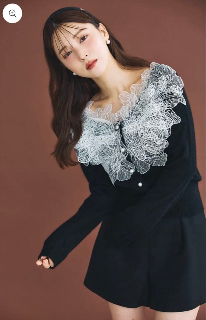 【新品タグ付】polaura ポローラレース フリルカーディガン polaura