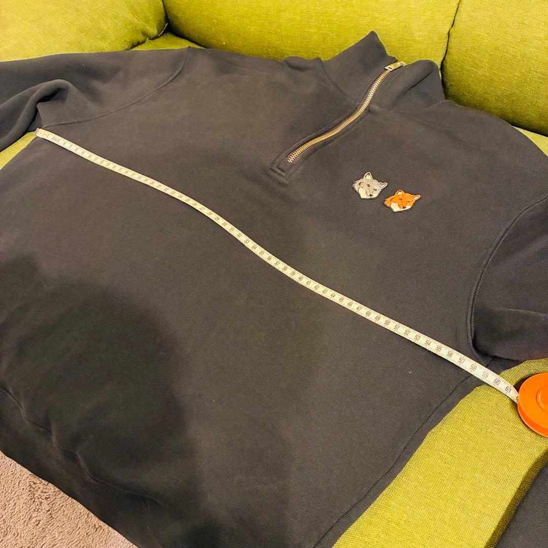 【値下げ】メゾンキツネ　ダブル ボールド ハーフジップ スウェットシャツ　M